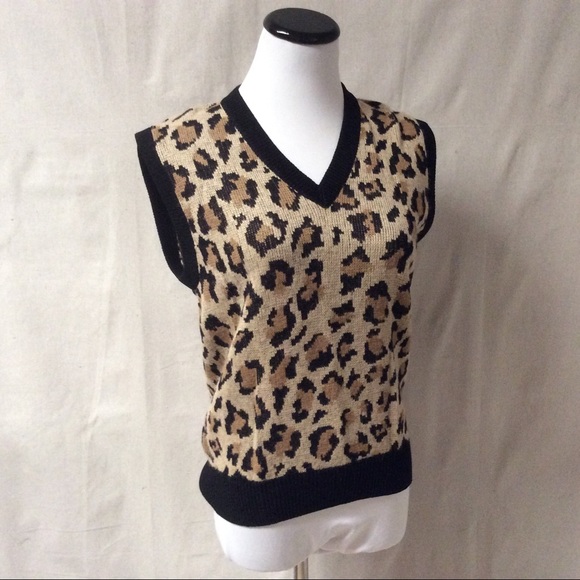 cheetah sweater vest